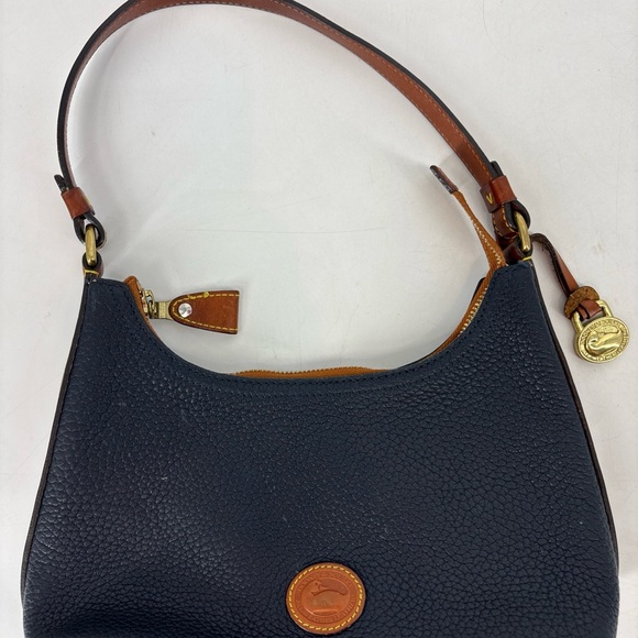 Dooney & Bourke Dark Navy Pebbled Leather Shoulder Bag Mini Vintage -Rare - Picture 2 of 12
